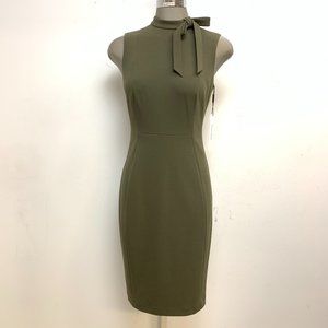 NEW CALVIN KLEIN TIE NECK SHEATH DRESS